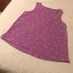 Purple flowered large cotton tank top nwot